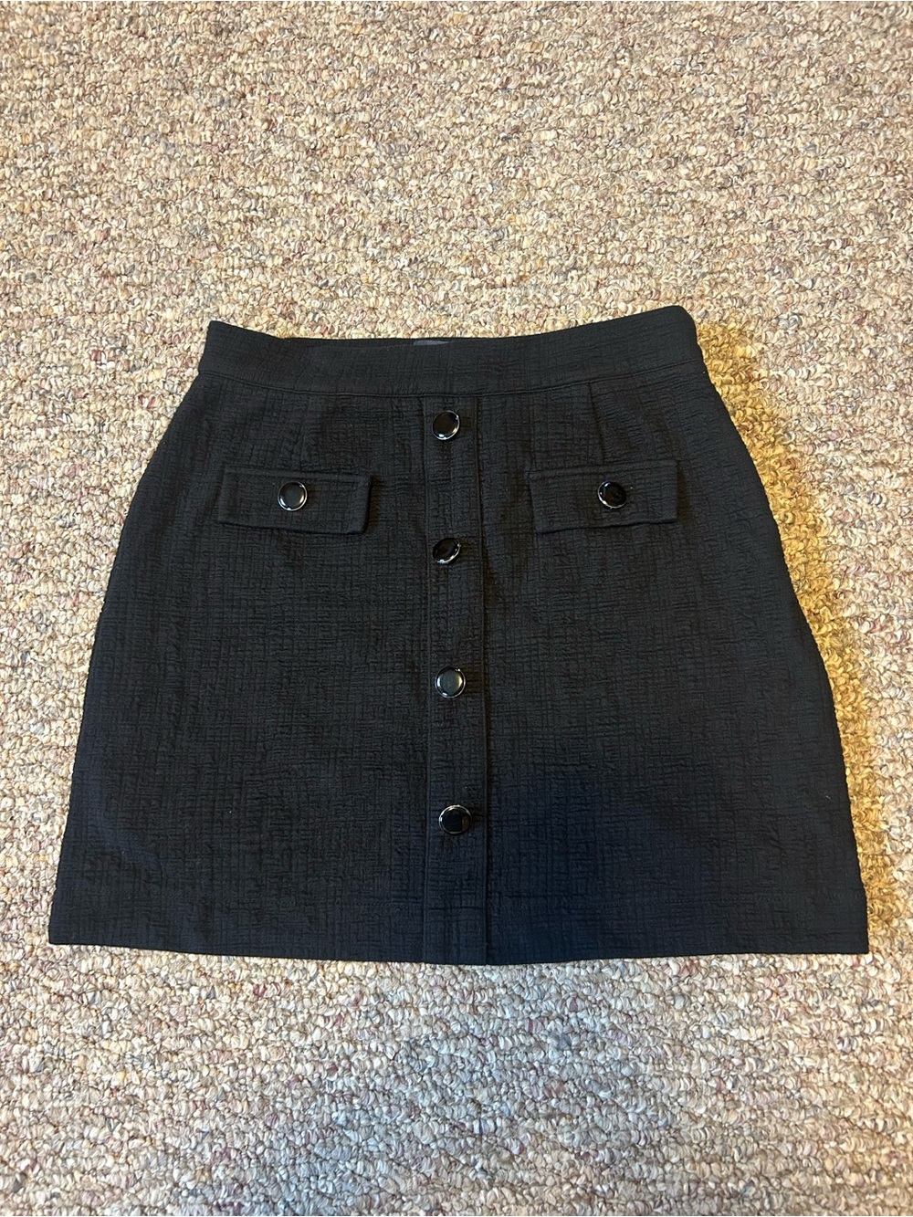 Maeve by Anthropologie Tweed Button-Front Mini Skirt